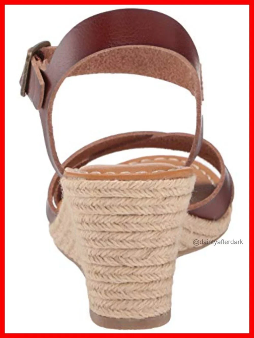 Espadrille Wedge Sandals, Faux Leather, Adjustable Ankle Strap, Memory Foam